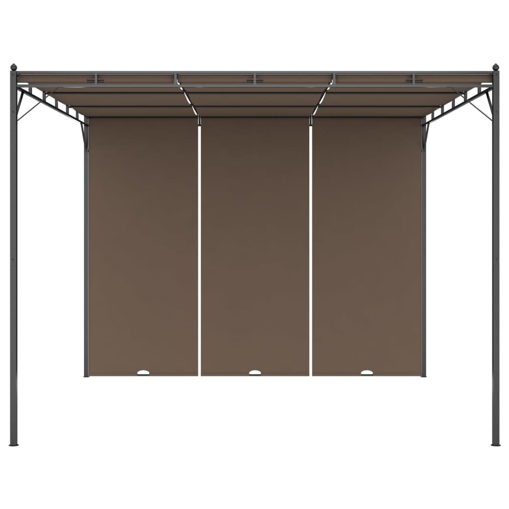 vidaXL Gazebo Outdoor Canopy Tent Patio Pavilion with Sidewall Curtains Taupe-4