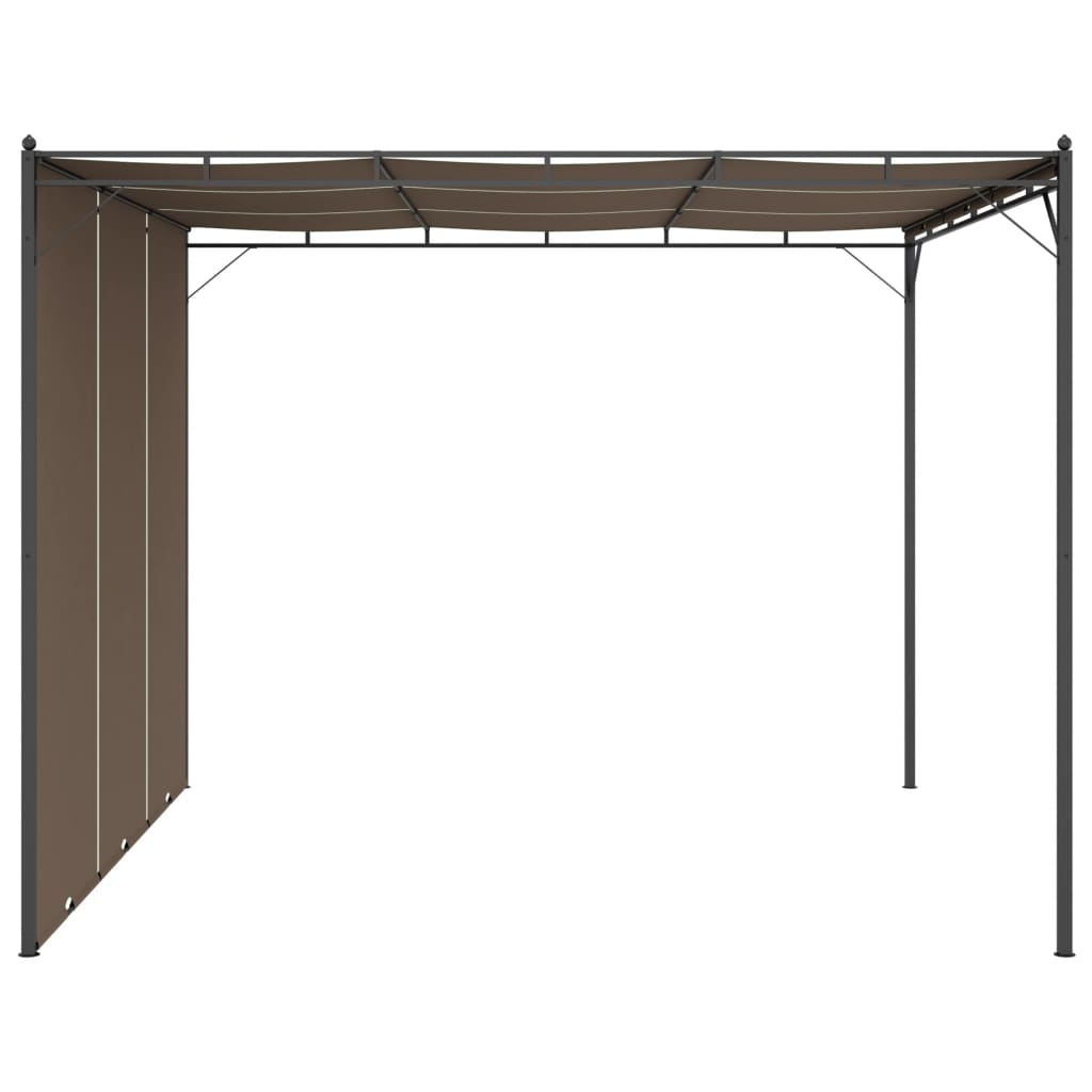 vidaXL Gazebo Outdoor Canopy Tent Patio Pavilion with Sidewall Curtains Taupe-6