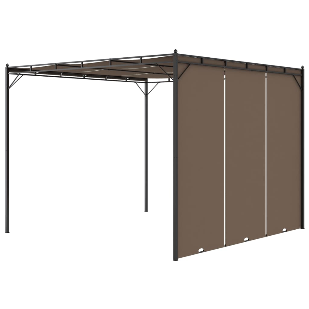 vidaXL Gazebo Outdoor Canopy Tent Patio Pavilion with Sidewall Curtains Taupe-8