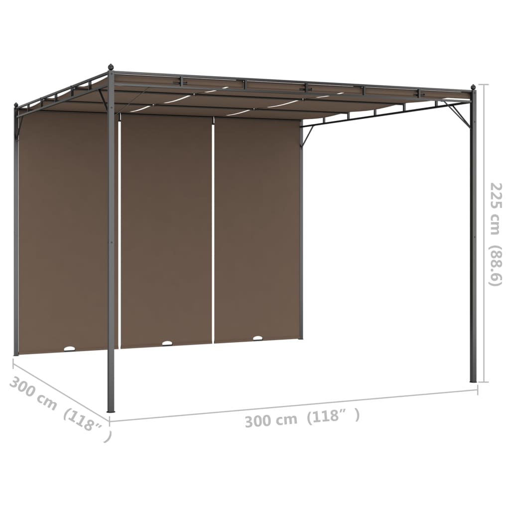 vidaXL Gazebo Outdoor Canopy Tent Patio Pavilion with Sidewall Curtains Taupe-9