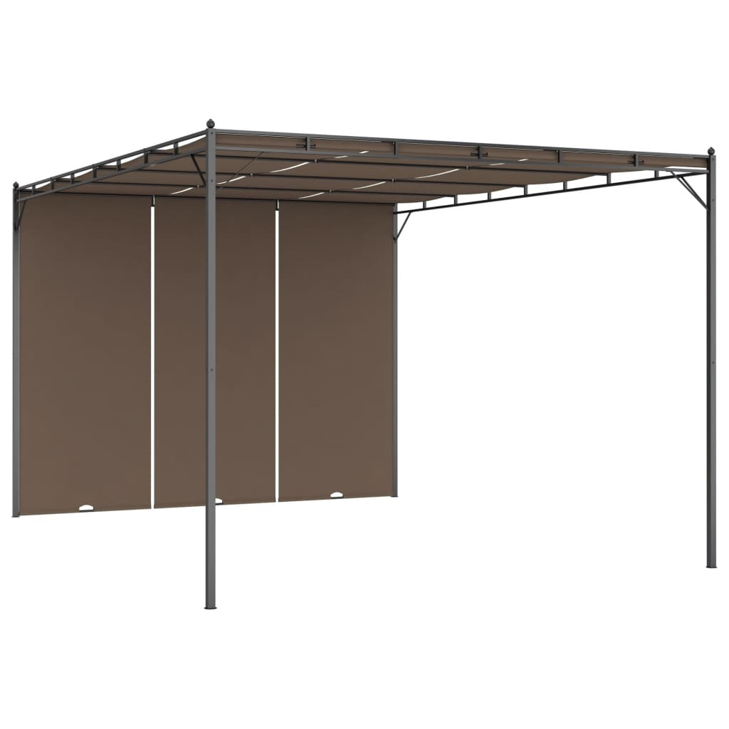 vidaXL Gazebo Outdoor Canopy Tent Patio Pavilion with Sidewall Curtains Taupe-14