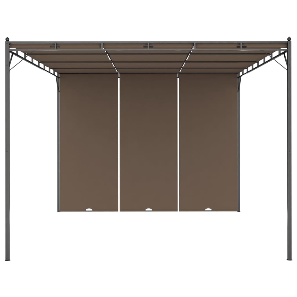 vidaXL Gazebo Outdoor Canopy Tent Patio Pavilion with Sidewall Curtains Taupe-15