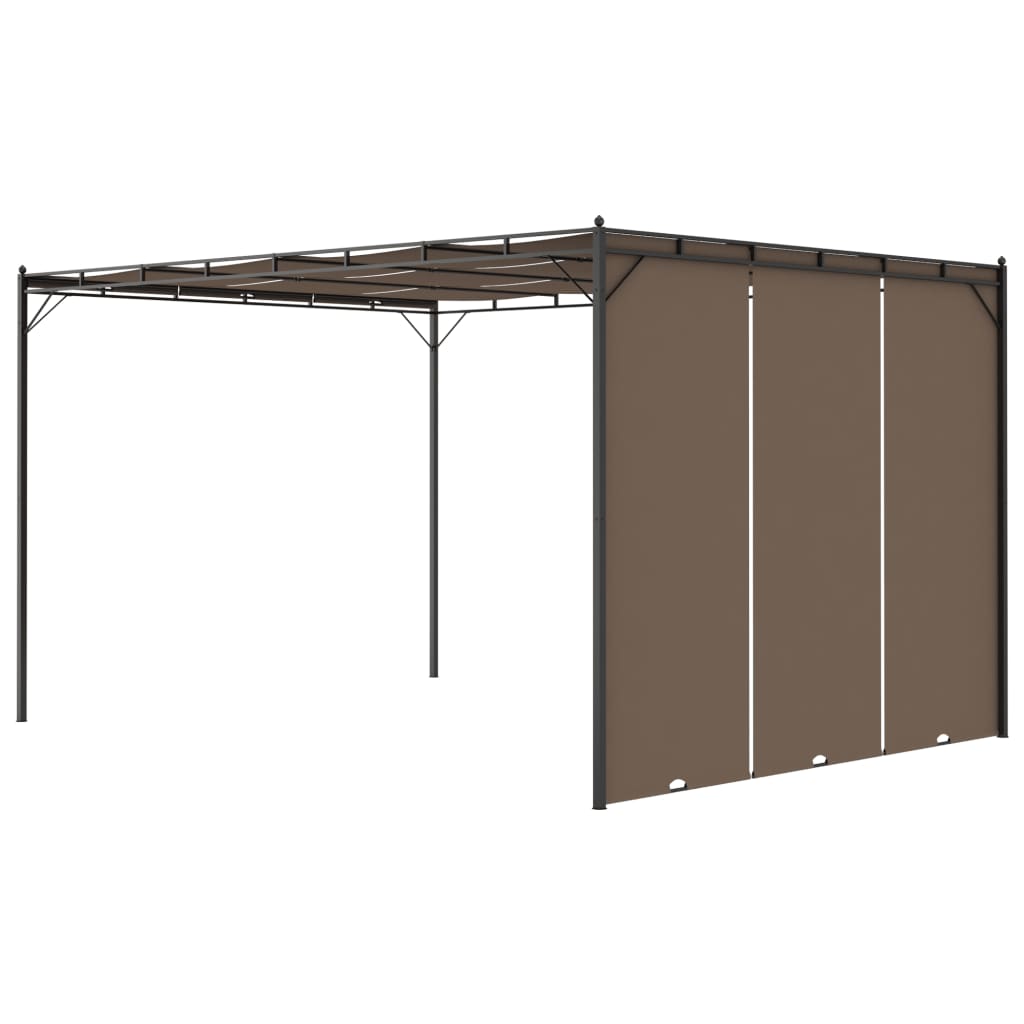 vidaXL Gazebo Outdoor Canopy Tent Patio Pavilion with Sidewall Curtains Taupe-1