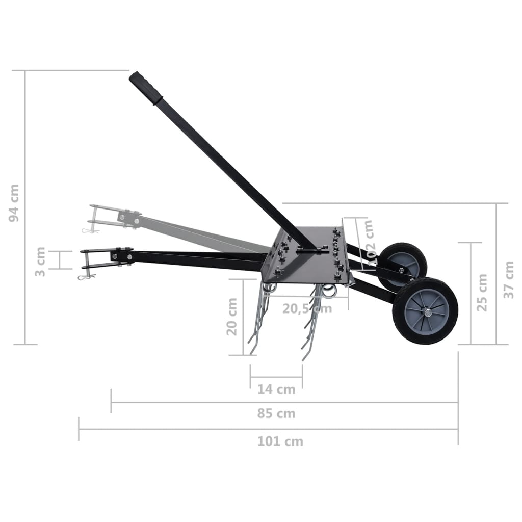 vidaXL Scarifier for Ride-on Mower 39.4"-9