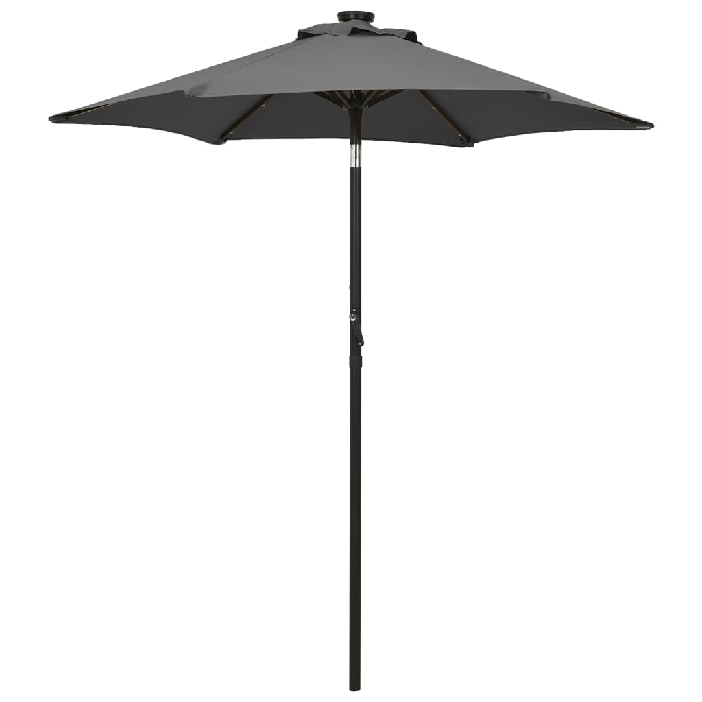 vidaXL Outdoor Umbrella Parasol with Solar LEDs Tilting Patio Sunshade Shelter-15