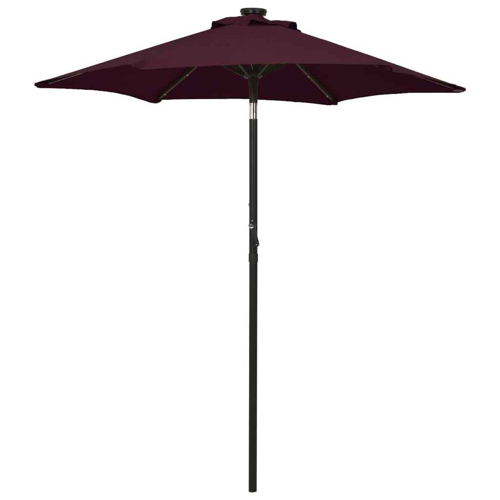 vidaXL Outdoor Umbrella Parasol with Solar LEDs Tilting Patio Sunshade Shelter-7