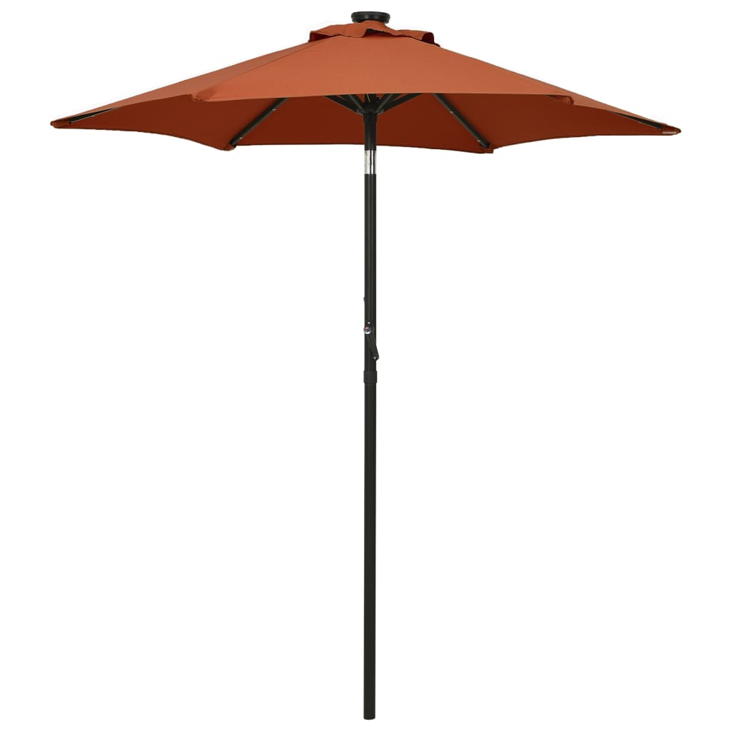 vidaXL Outdoor Umbrella Parasol with Solar LEDs Tilting Patio Sunshade Shelter-3