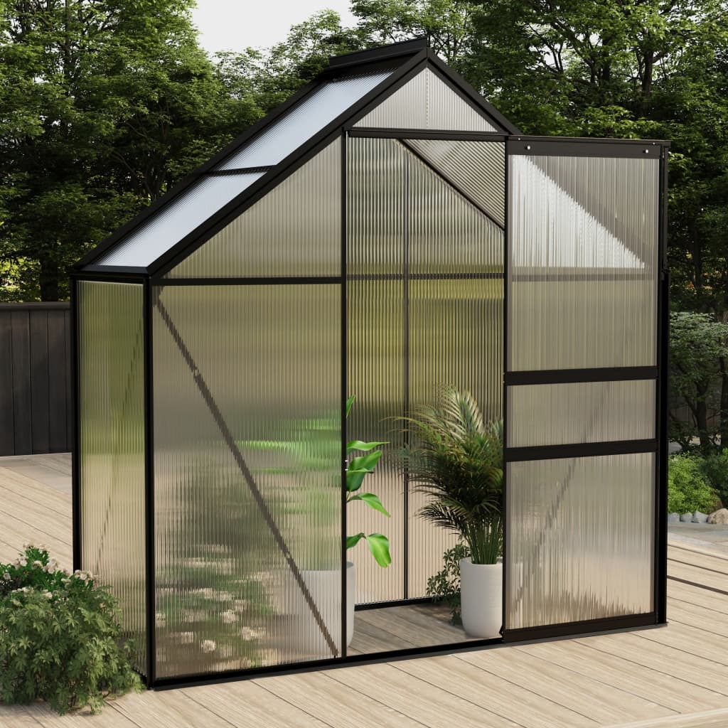 vidaXL Greenhouse Patio Grow House Outdoor Green House Anthracite Aluminum-20