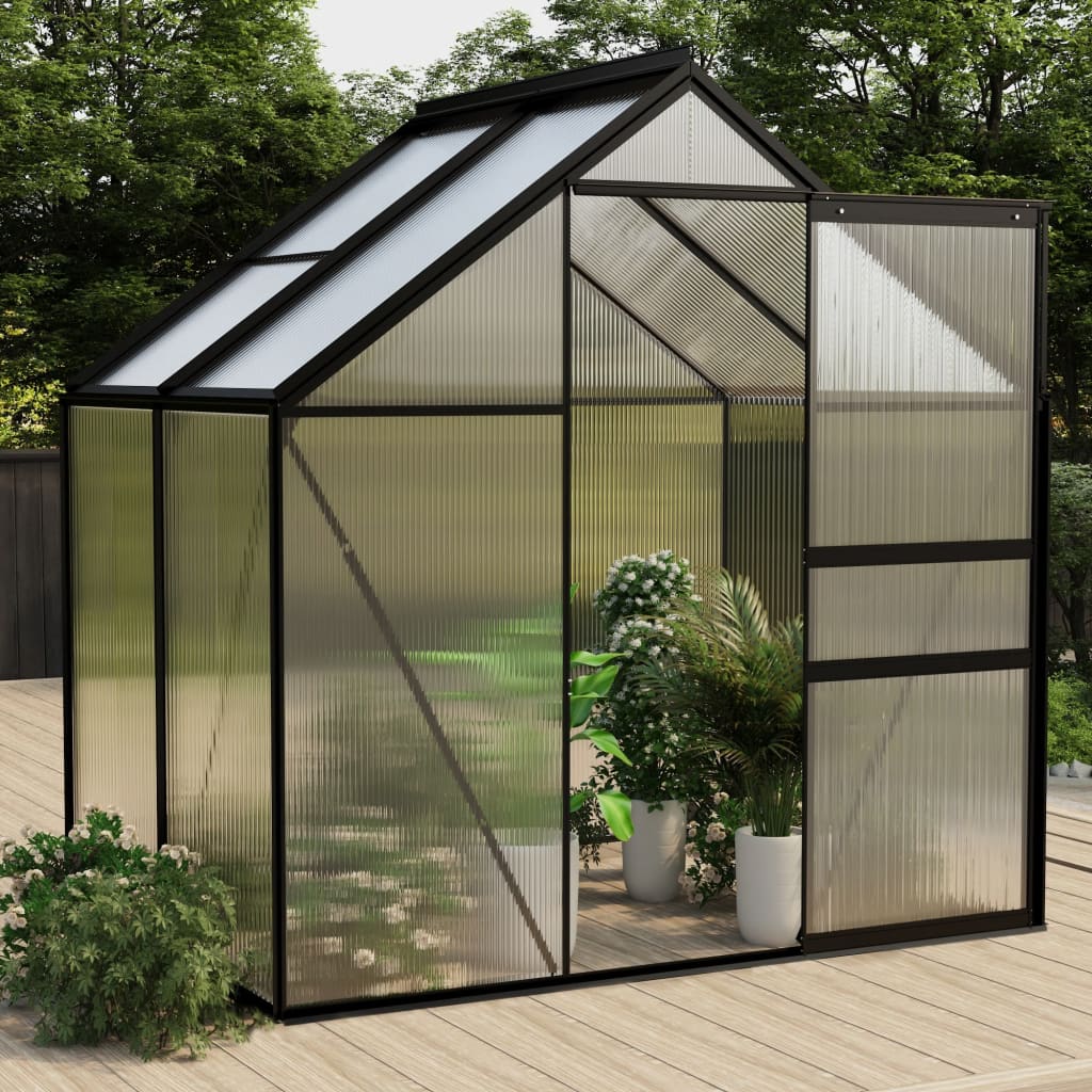 vidaXL Greenhouse Patio Grow House Outdoor Green House Anthracite Aluminum-19