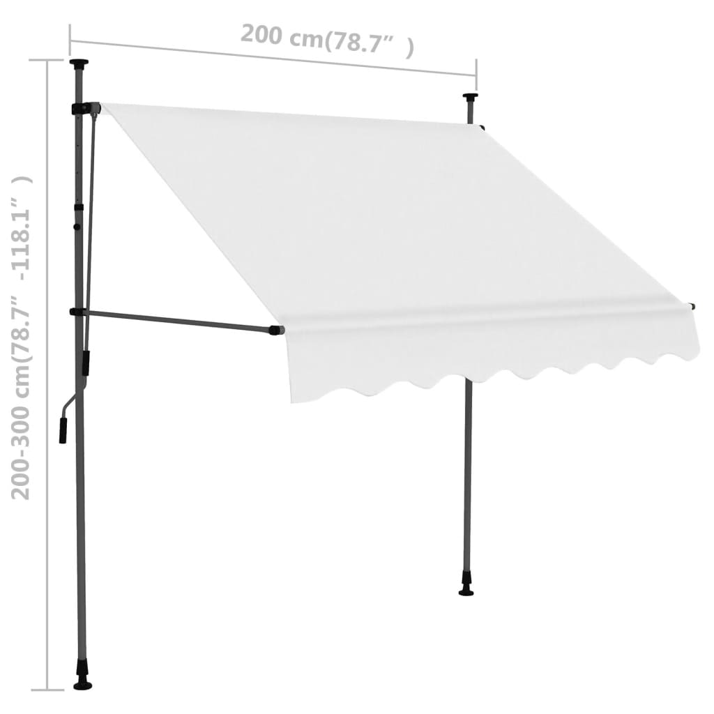 vidaXL Retractable Awning with Hand Crank and LED Sunshade Shelter for Outdoor-13