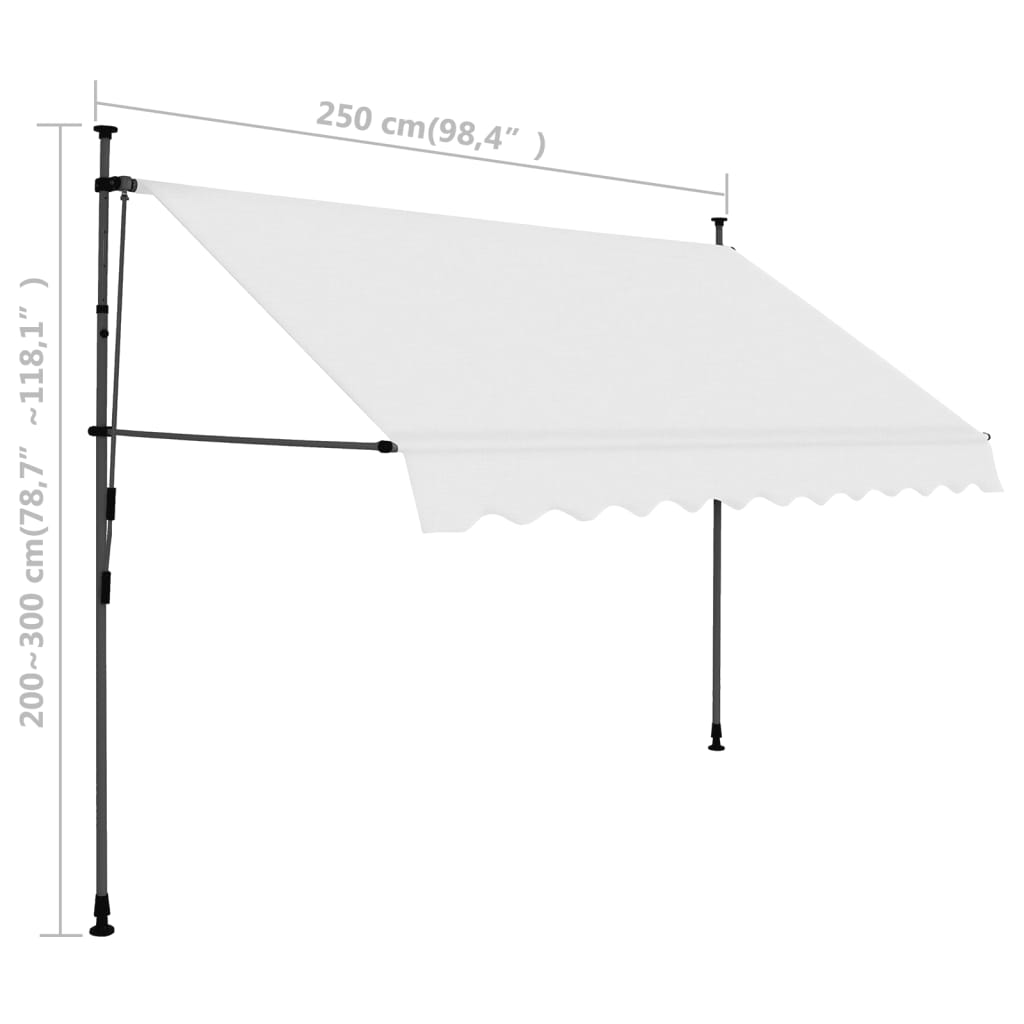 vidaXL Retractable Awning with Hand Crank and LED Sunshade Shelter for Outdoor-29