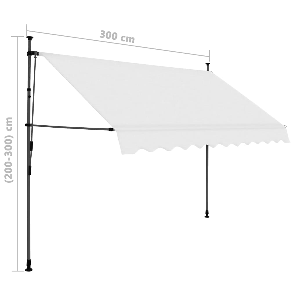 vidaXL Retractable Awning with Hand Crank and LED Sunshade Shelter for Outdoor-6