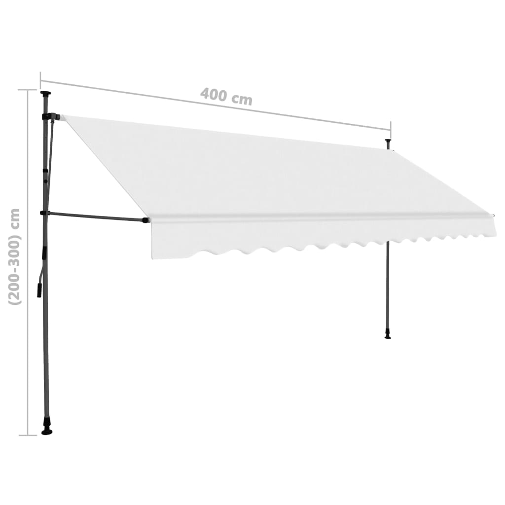 vidaXL Retractable Awning with Hand Crank and LED Sunshade Shelter for Outdoor-11