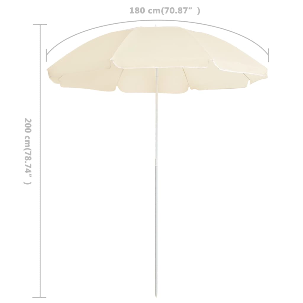 vidaXL Outdoor Parasol with Steel Pole 70.9" Sunshade Umbrella Multi Colors-0