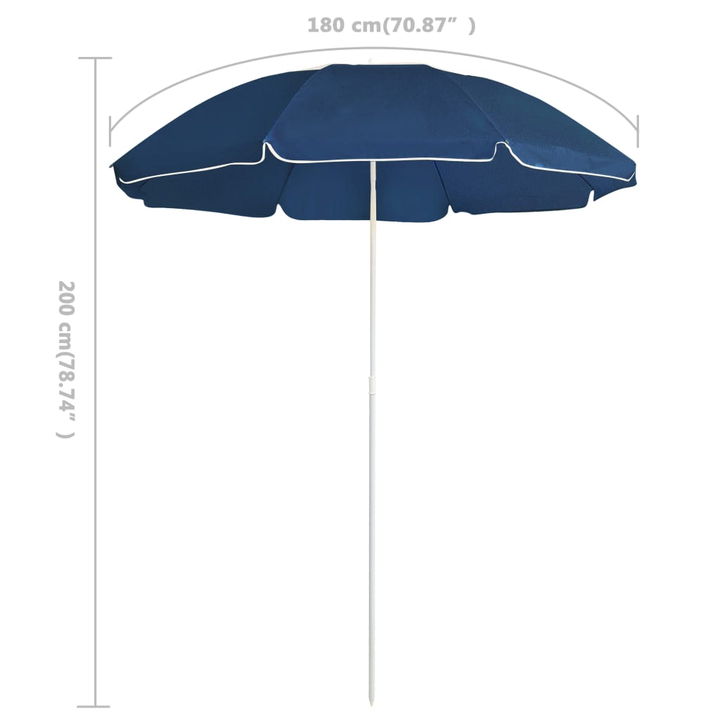 vidaXL Outdoor Parasol with Steel Pole 70.9" Sunshade Umbrella Multi Colors-4