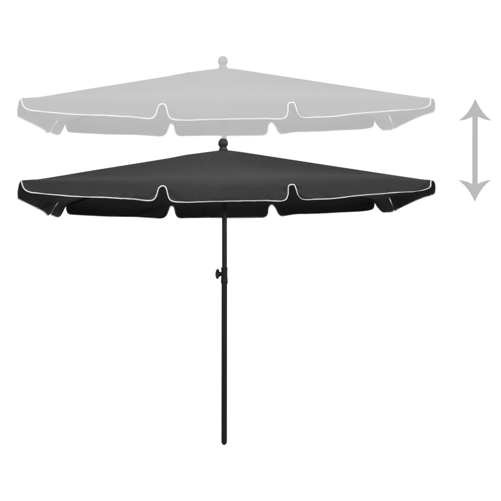 vidaXL Outdoor Umbrella Height Adjustable Parasol Patio Garden Sunshade Steel-41