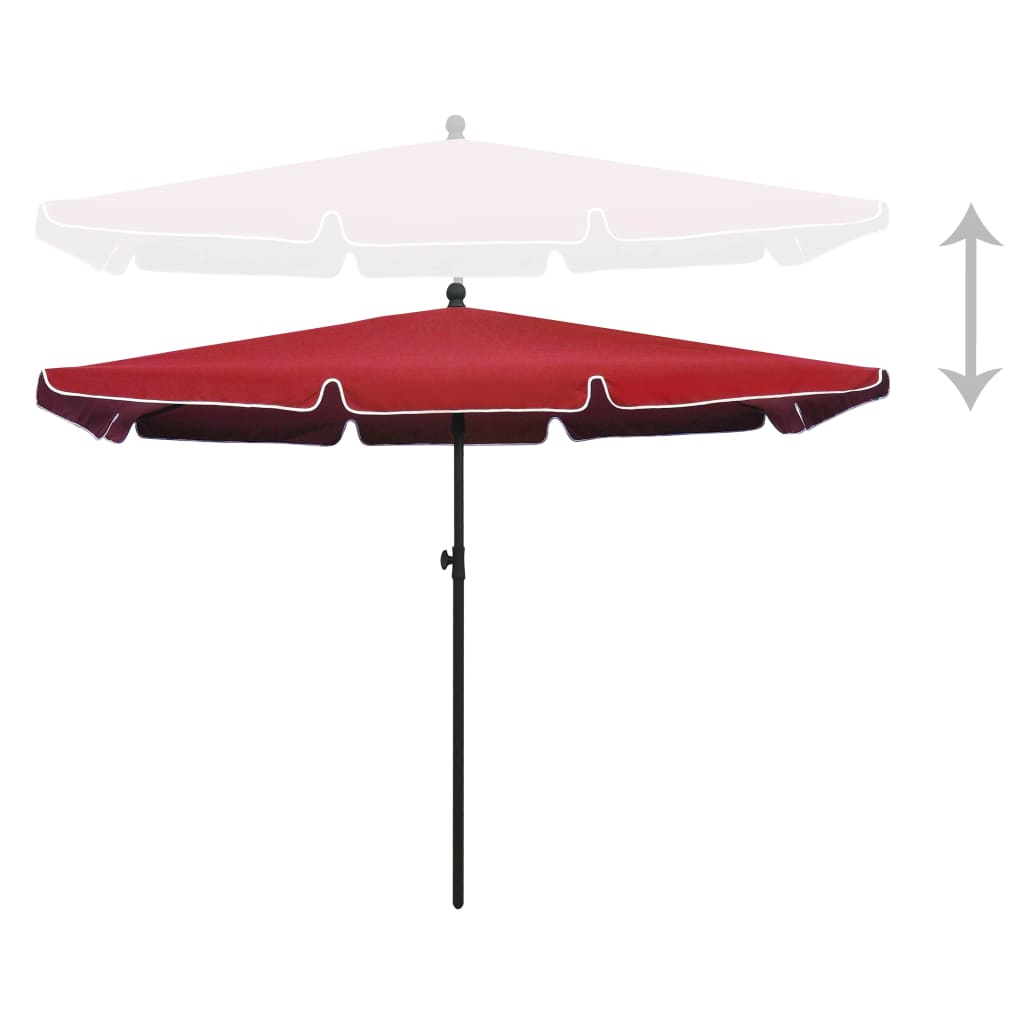 vidaXL Outdoor Umbrella Height Adjustable Parasol Patio Garden Sunshade Steel-14