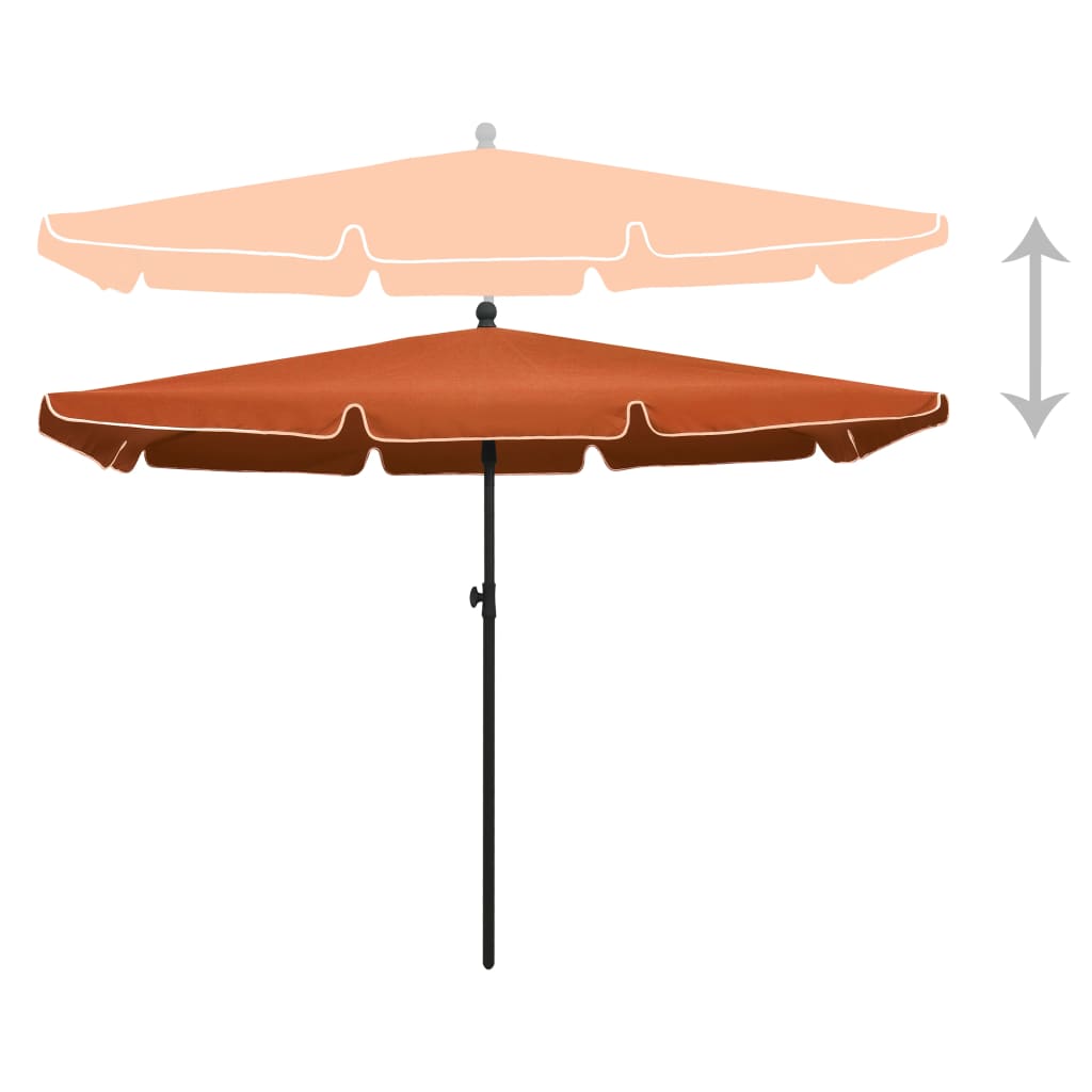 vidaXL Outdoor Umbrella Height Adjustable Parasol Patio Garden Sunshade Steel-24