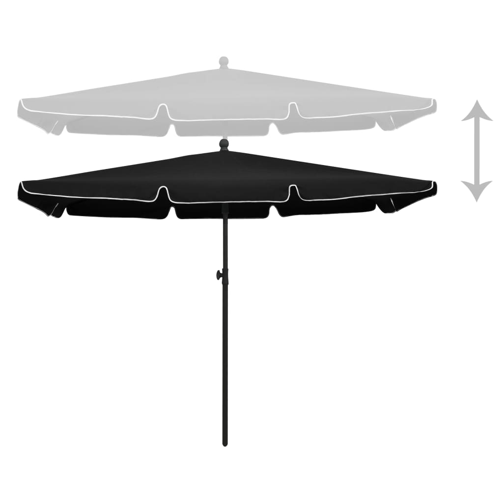 vidaXL Outdoor Umbrella Height Adjustable Parasol Patio Garden Sunshade Steel-34