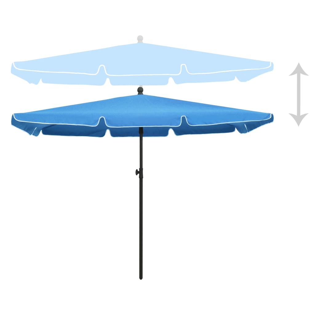 vidaXL Outdoor Umbrella Height Adjustable Parasol Patio Garden Sunshade Steel-44