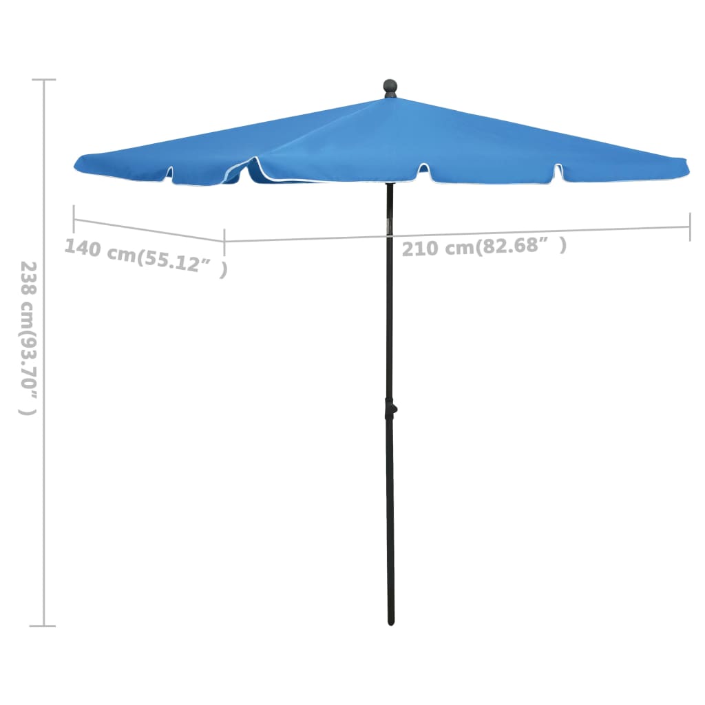 vidaXL Outdoor Umbrella Height Adjustable Parasol Patio Garden Sunshade Steel-42