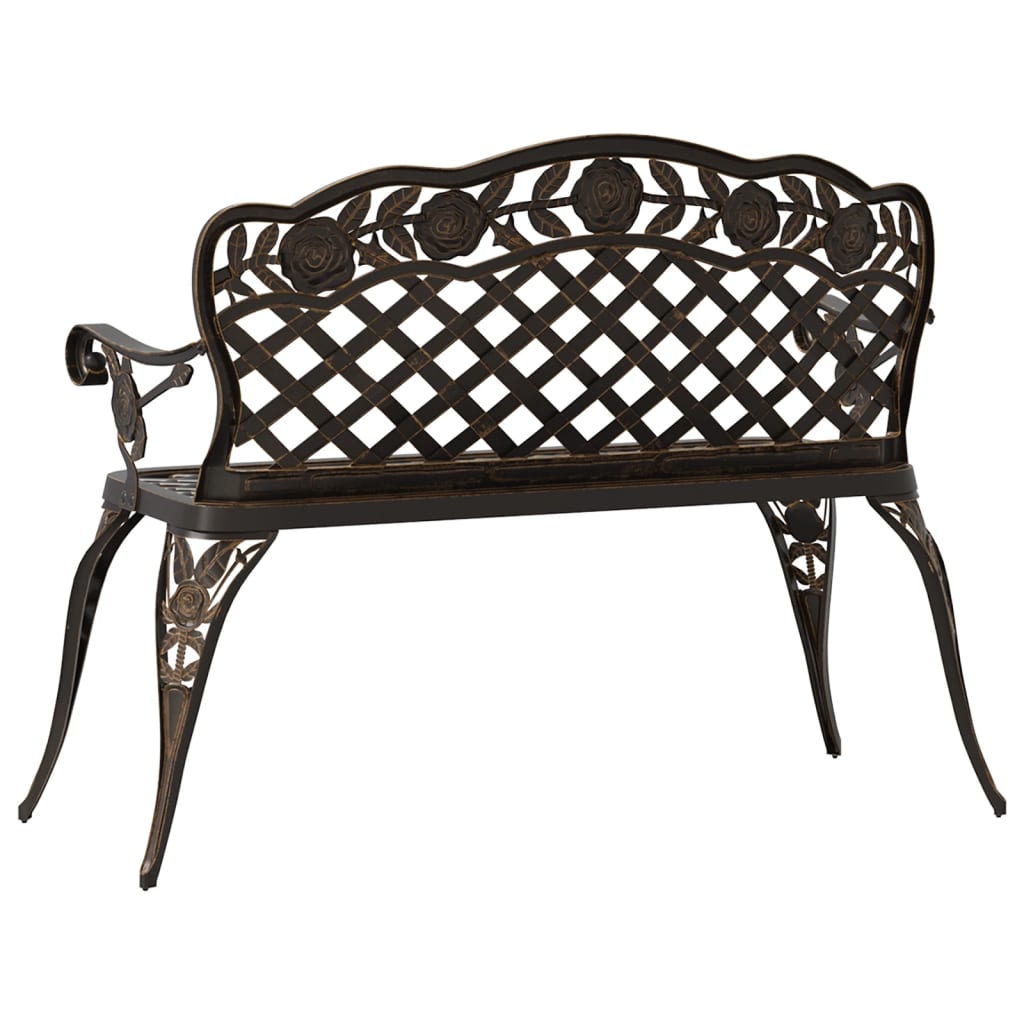 vidaXL Outdoor Patio Bench Outdoor Bench Chair for Backyard Cast Aluminum-20