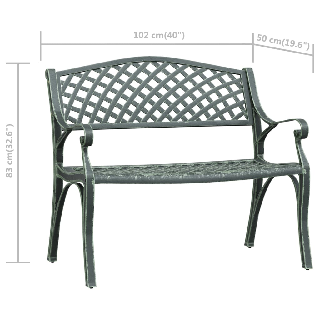 vidaXL Outdoor Patio Bench Outdoor Garden Bench for Backyard Cast Aluminum-6