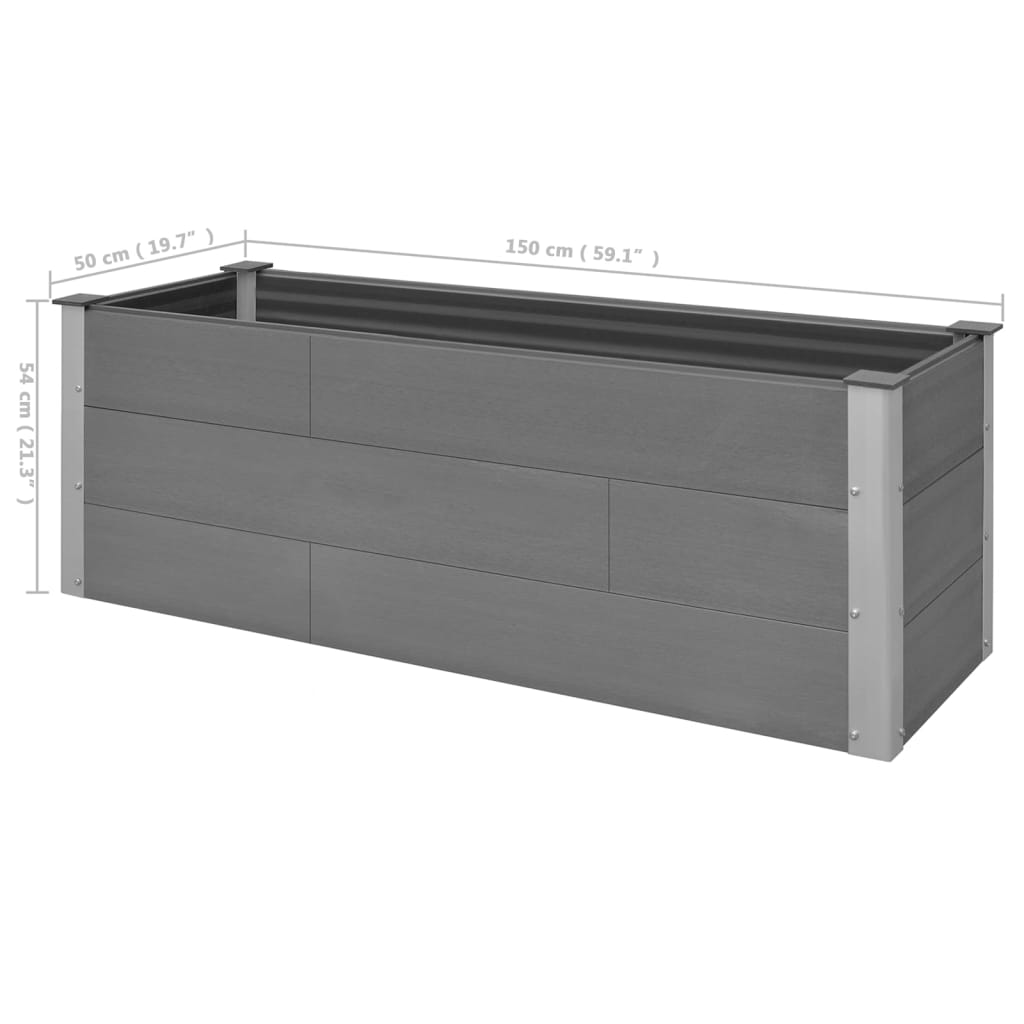 vidaXL Raised Garden Bed Raised Flower Bed Plant Box Outdoor Planter Gray WPC-8