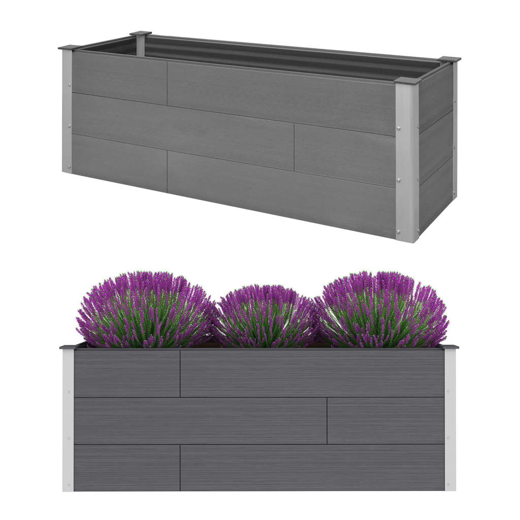 vidaXL Raised Garden Bed Raised Flower Bed Plant Box Outdoor Planter Gray WPC-1