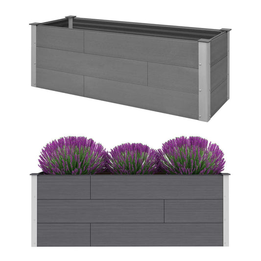 vidaXL Raised Garden Bed Raised Flower Bed Plant Box Outdoor Planter Gray WPC-0