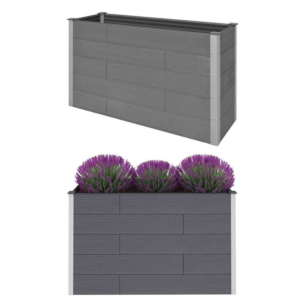 vidaXL Raised Garden Bed Raised Flower Bed Plant Box Outdoor Planter Gray WPC-13