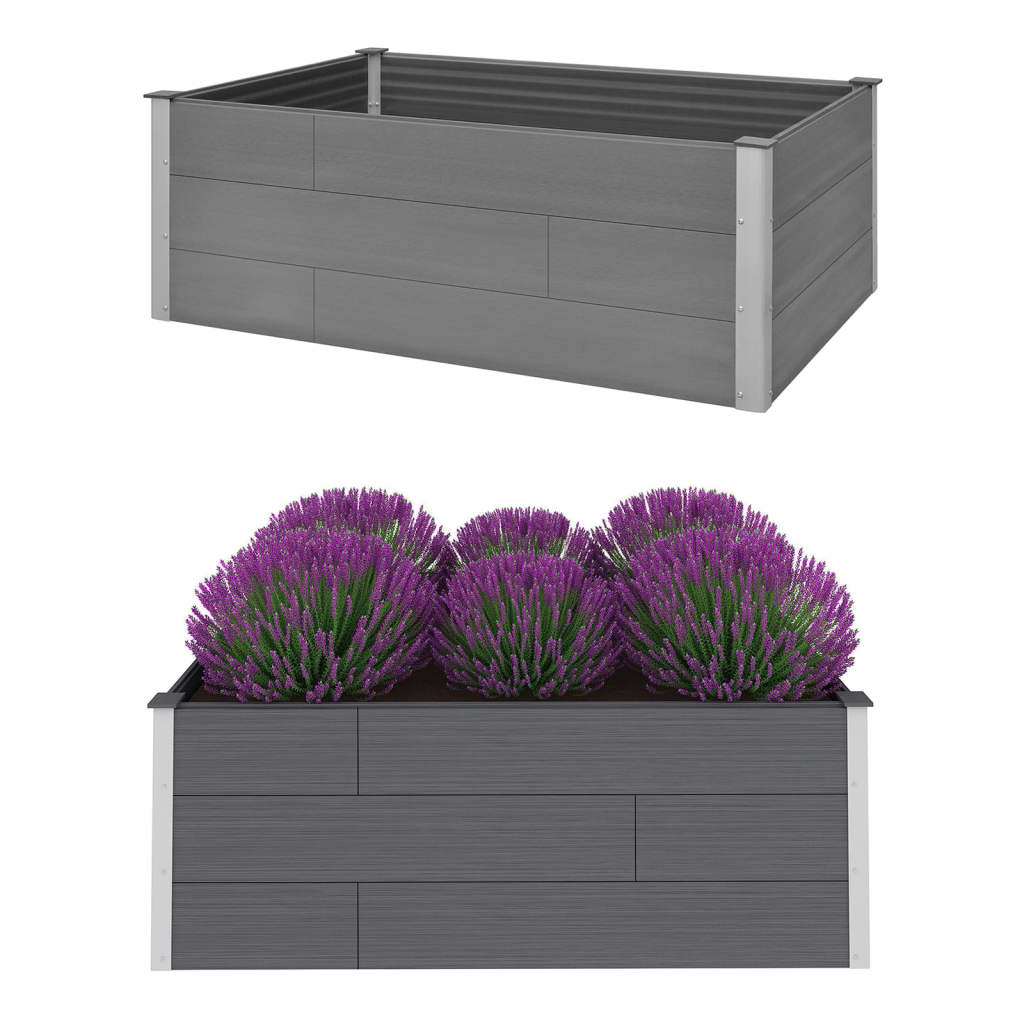 vidaXL Raised Garden Bed Raised Flower Bed Plant Box Outdoor Planter Gray WPC-22