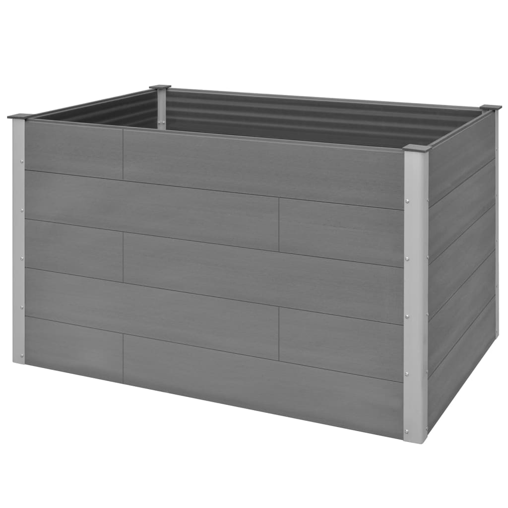 vidaXL Raised Garden Bed Raised Flower Bed Plant Box Outdoor Planter Gray WPC-0