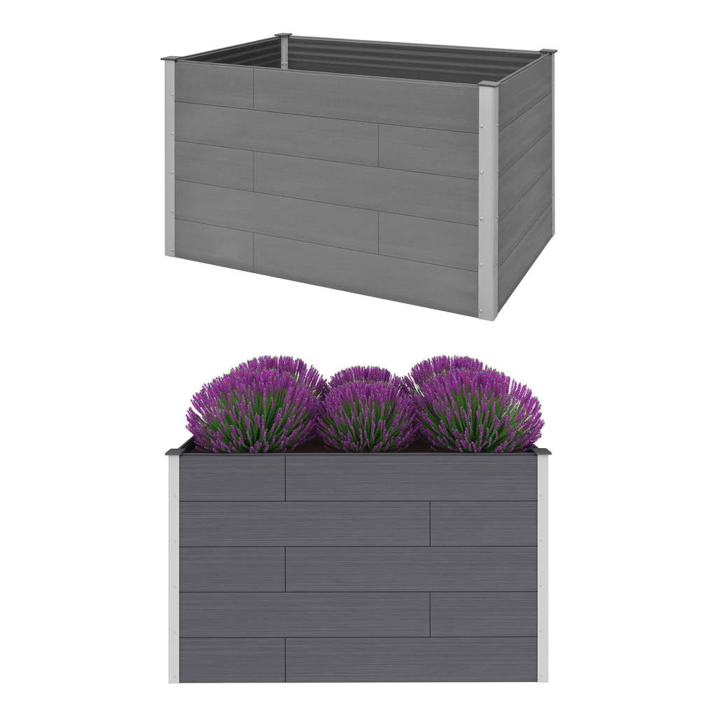 vidaXL Raised Garden Bed Raised Flower Bed Plant Box Outdoor Planter Gray WPC-31