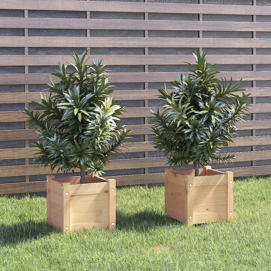 vidaXL Planter Decorative Outdoor Garden Plant Pot Flower Box Solid Wood Pine-0