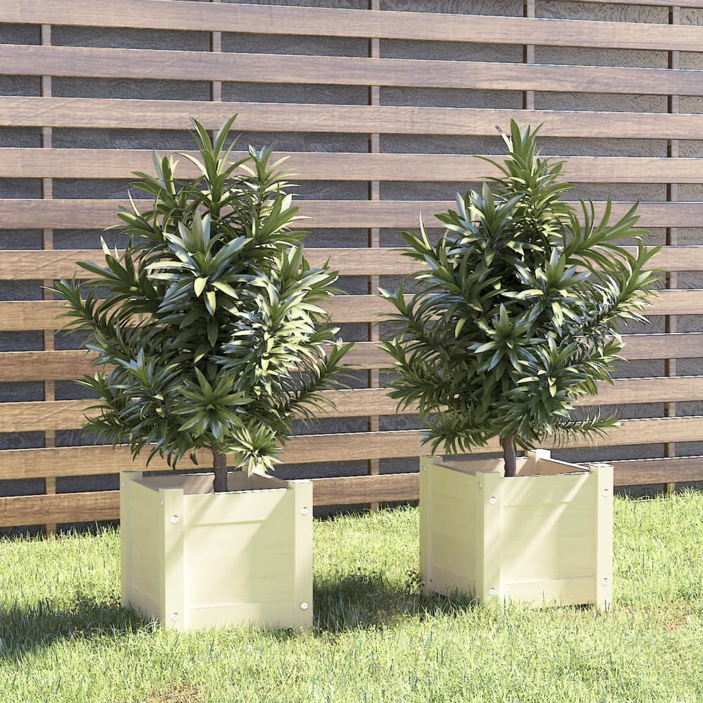 vidaXL Planter Decorative Outdoor Garden Plant Pot Flower Box Solid Wood Pine-12
