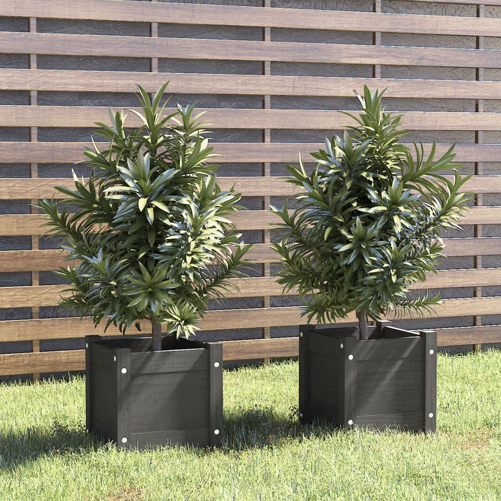 vidaXL Planter Decorative Outdoor Garden Plant Pot Flower Box Solid Wood Pine-8