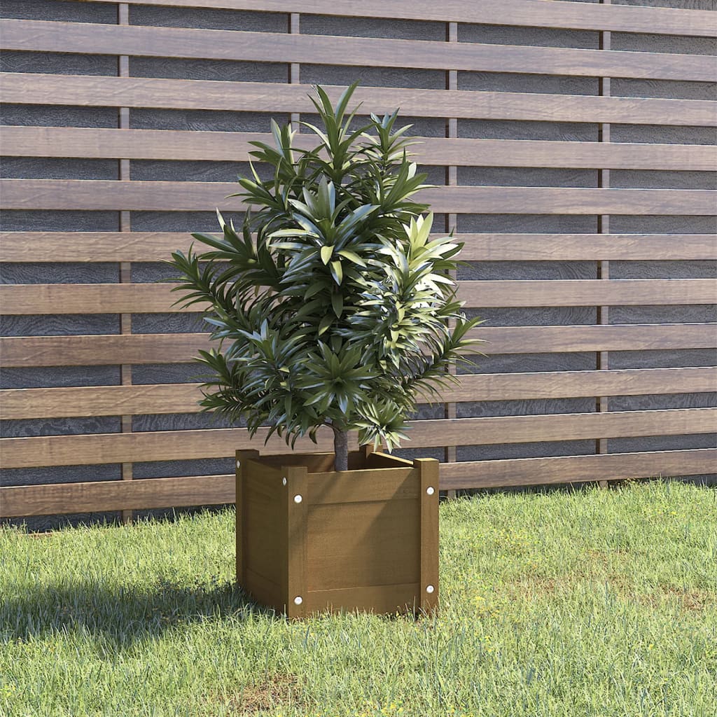 vidaXL Planter Decorative Outdoor Garden Plant Pot Flower Box Solid Wood Pine-11