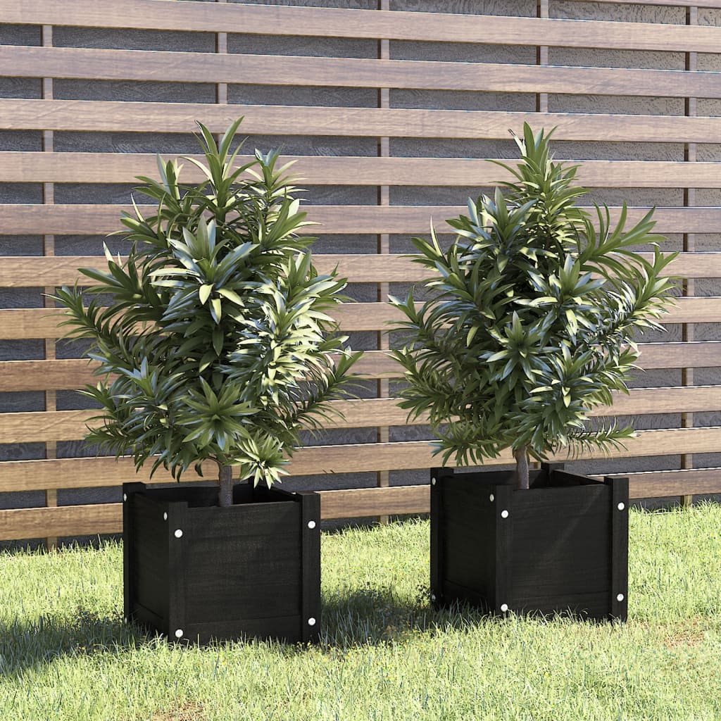 vidaXL Planter Decorative Outdoor Garden Plant Pot Flower Box Solid Wood Pine-6