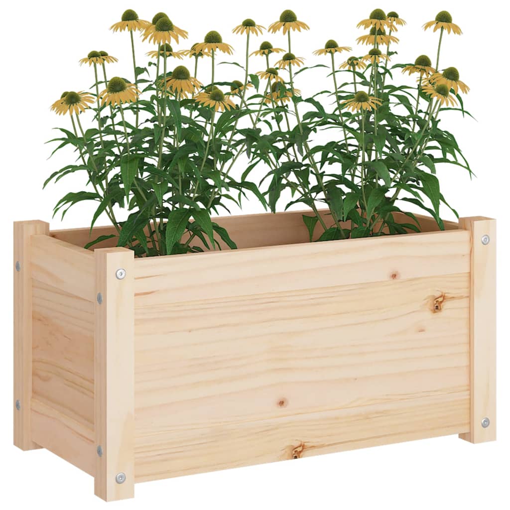 vidaXL Planter Decorative Patio Outdoor Plant Pot Flower Box Solid Wood Pine-25