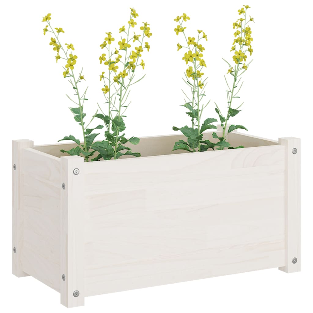 vidaXL Planter Decorative Patio Outdoor Plant Pot Flower Box Solid Wood Pine-63