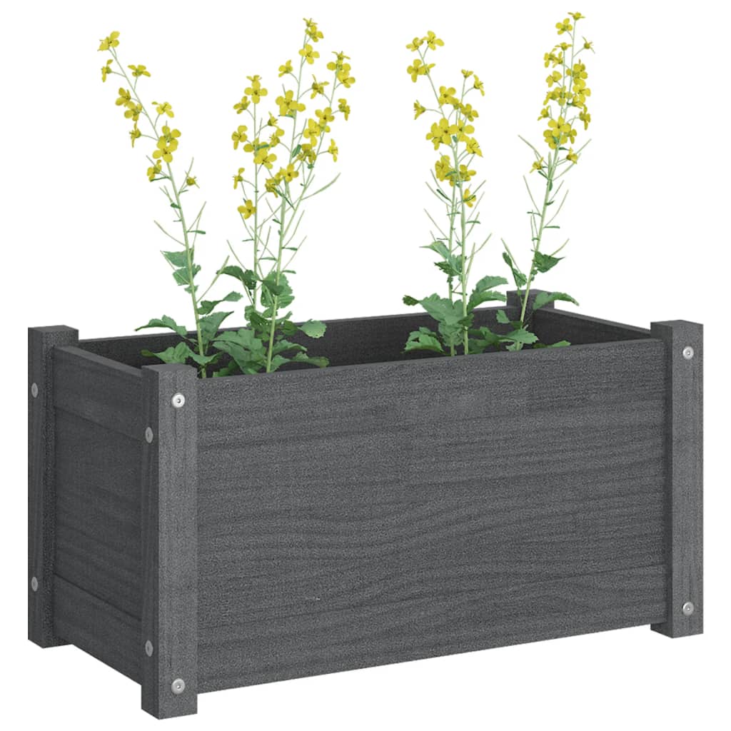 vidaXL Planter Decorative Patio Outdoor Plant Pot Flower Box Solid Wood Pine-34