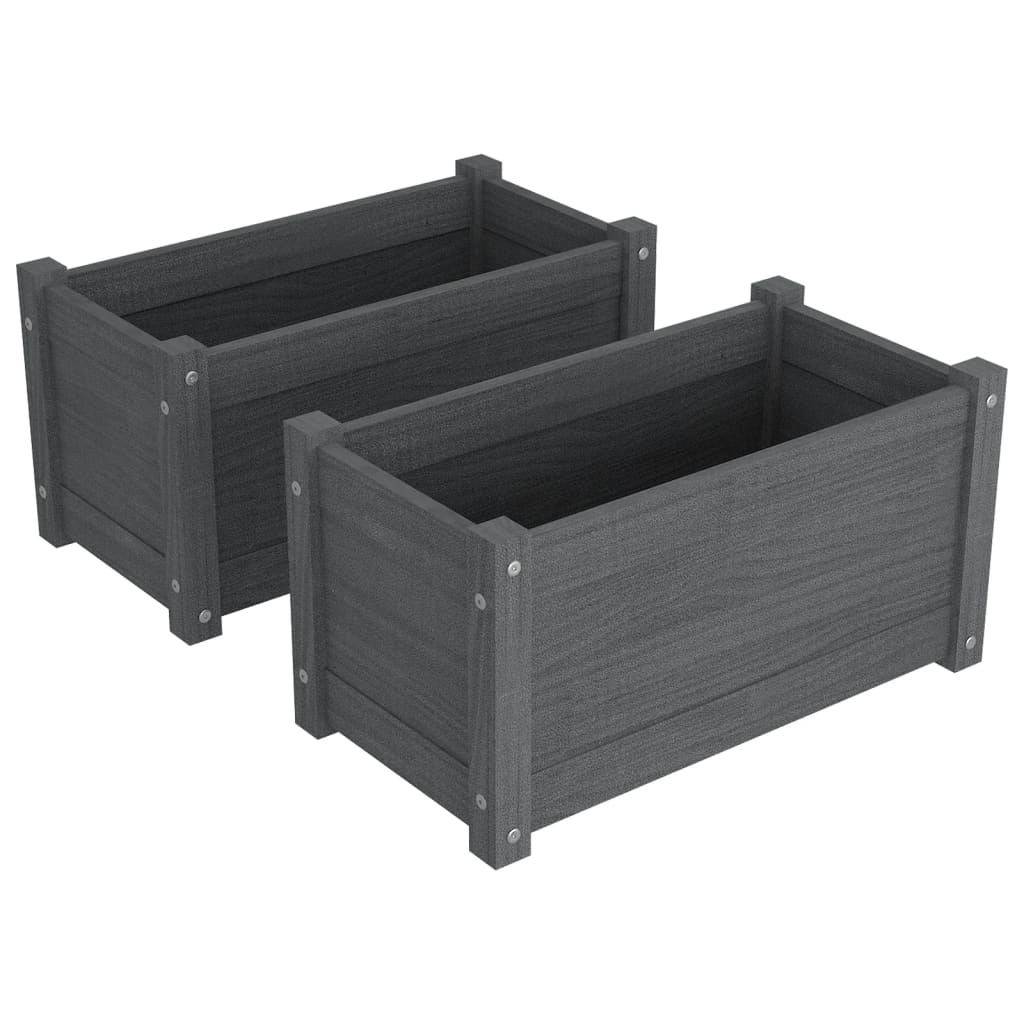 vidaXL Planter Decorative Patio Outdoor Plant Pot Flower Box Solid Wood Pine-41