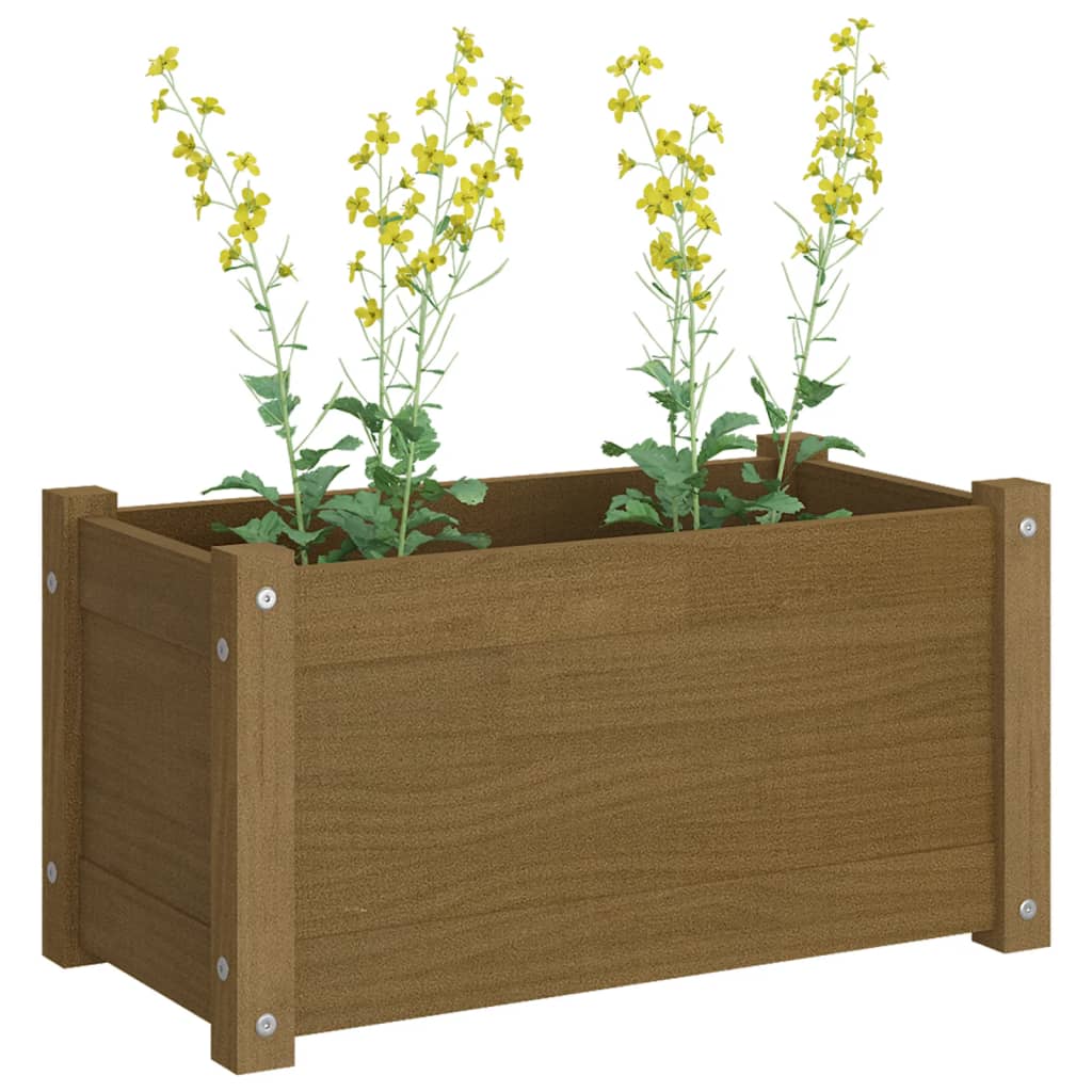 vidaXL Planter Decorative Patio Outdoor Plant Pot Flower Box Solid Wood Pine-17