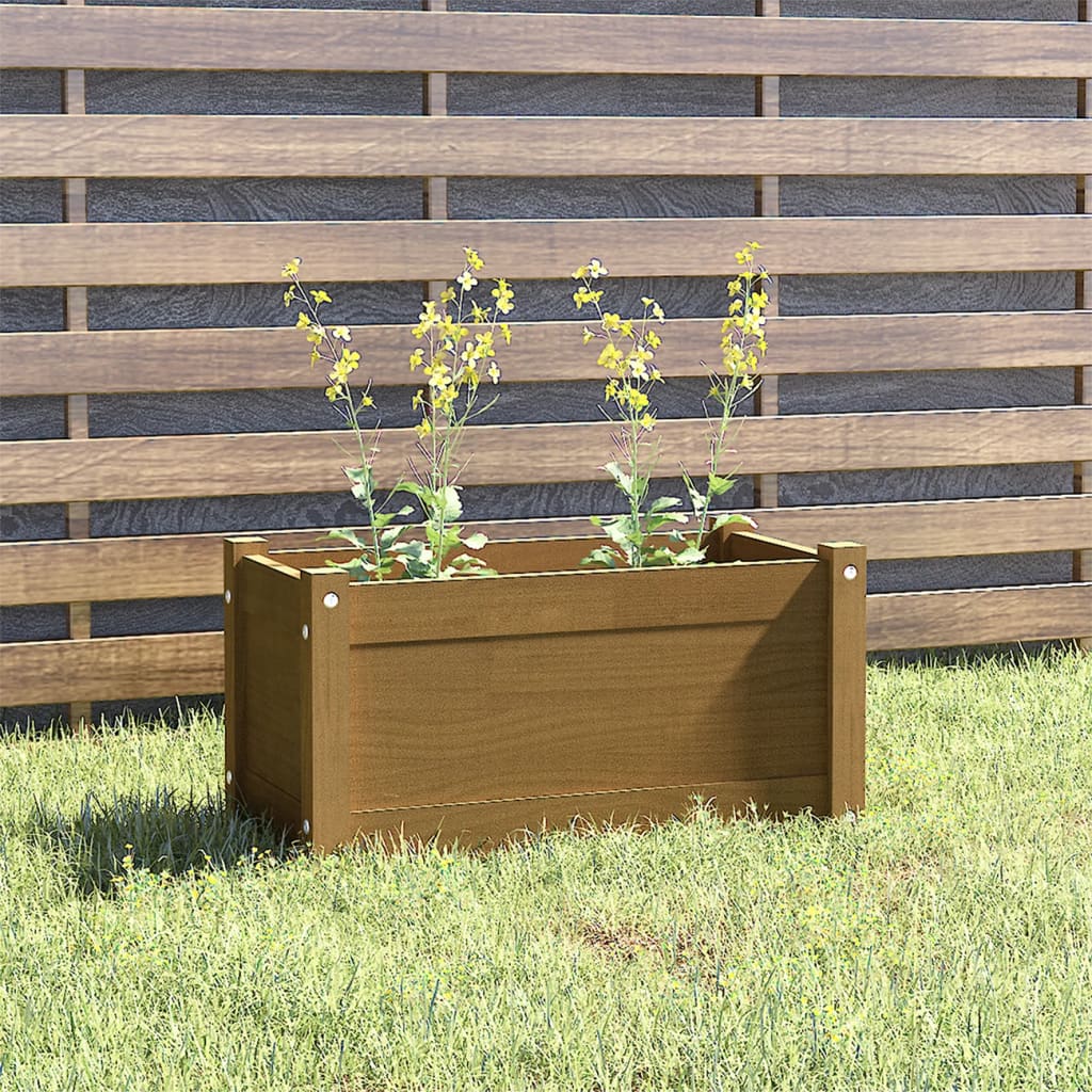 vidaXL Planter Decorative Patio Outdoor Plant Pot Flower Box Solid Wood Pine-58