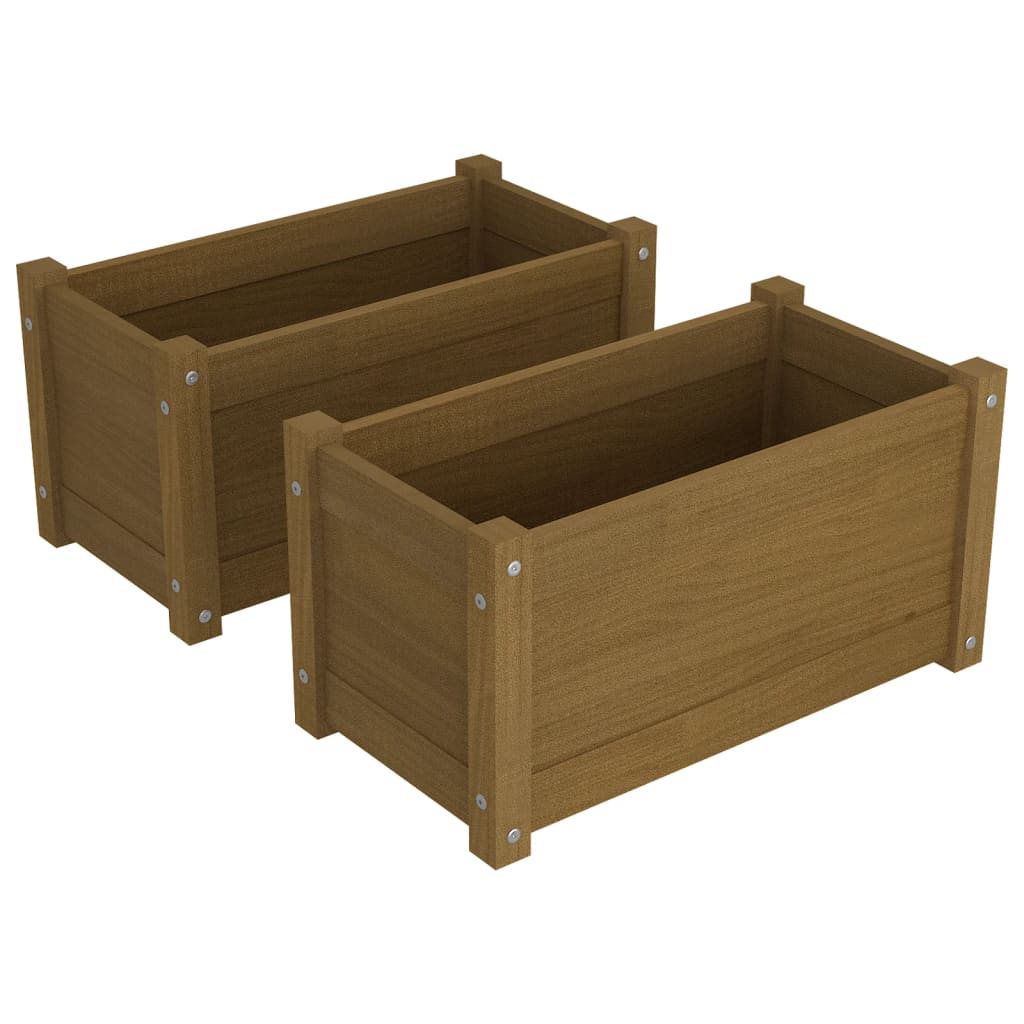 vidaXL Planter Decorative Patio Outdoor Plant Pot Flower Box Solid Wood Pine-24