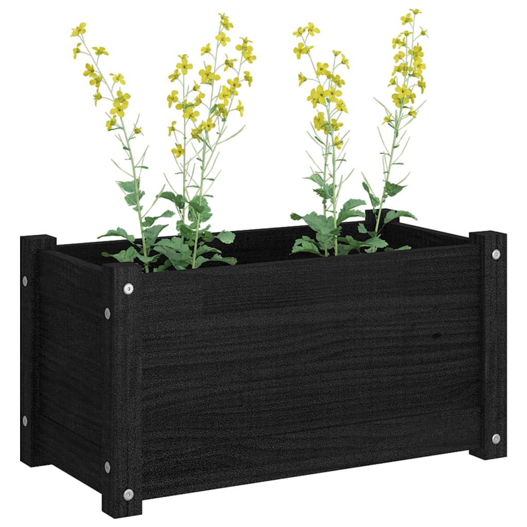 vidaXL Planter Decorative Patio Outdoor Plant Pot Flower Box Solid Wood Pine-40