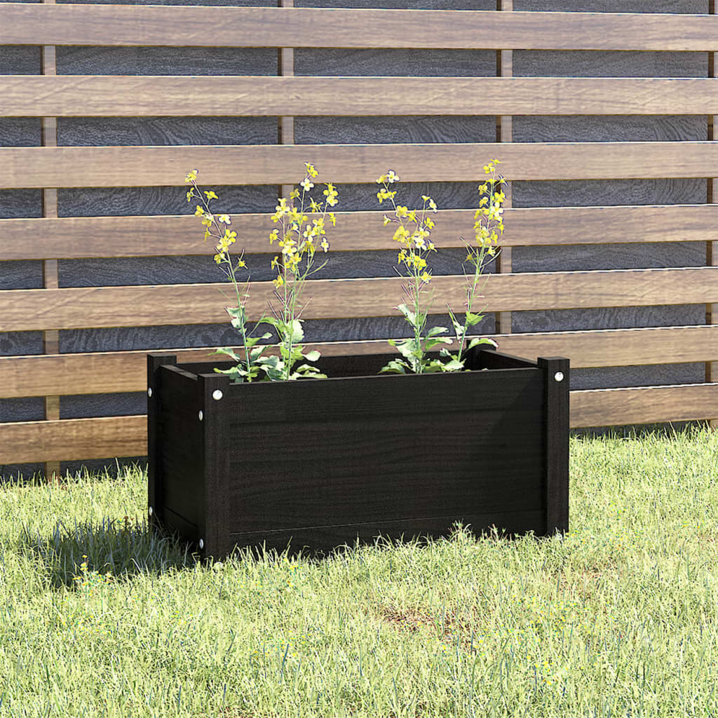 vidaXL Planter Decorative Patio Outdoor Plant Pot Flower Box Solid Wood Pine-12