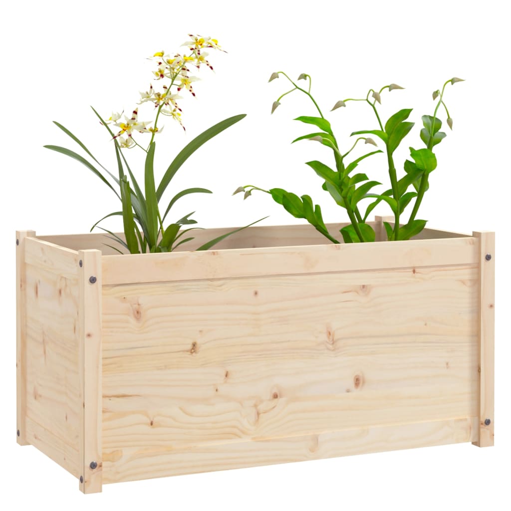 vidaXL Planter Decorative Outdoor Patio Plant Pot Flower Box Solid Wood Pine-4