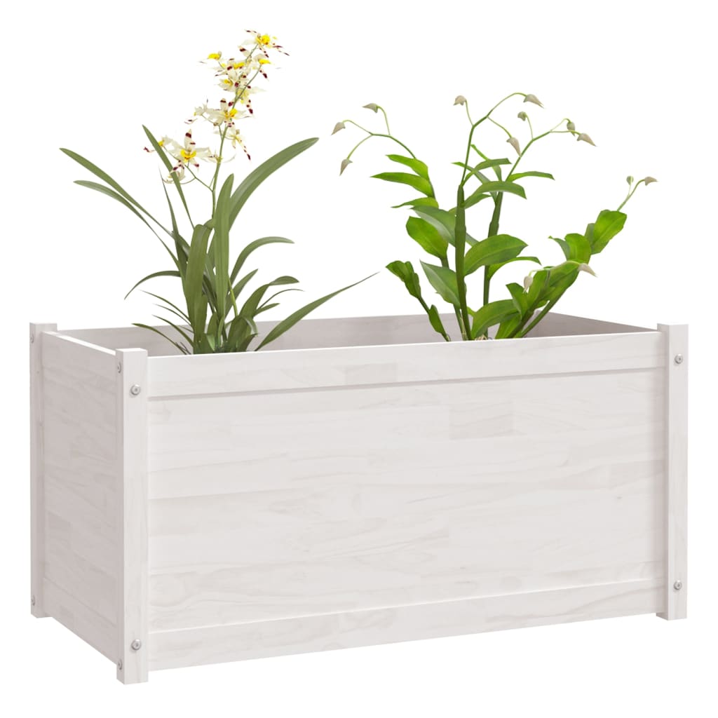 vidaXL Planter Decorative Outdoor Patio Plant Pot Flower Box Solid Wood Pine-17